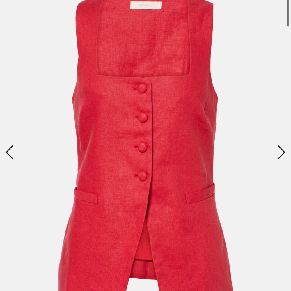 Faithfull the Brand Red Sleeveless Top